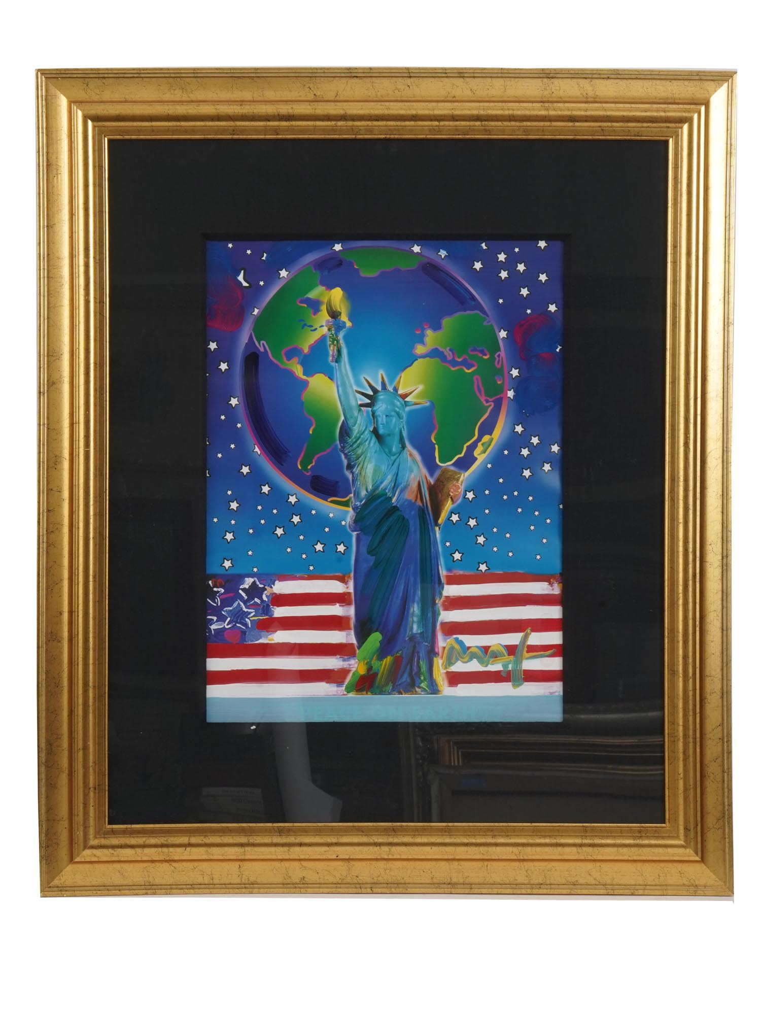 PEACE ON EARTH AMERICAN PAINTING BY PETER MAX